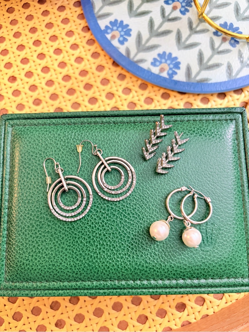 3 pairs of Silver-Tone Hoop and Pearl Drop Earrings - Versatile Women’s Jewelry
